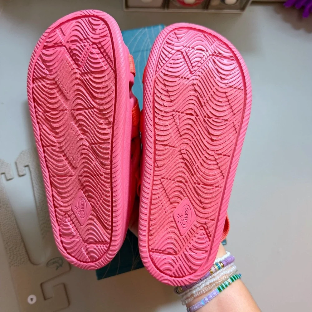 Chaco | Chillos Sport Sandal EVA Kids Girls Rose Pink Coal New 4 Spring Summer - Picture 13 of 15